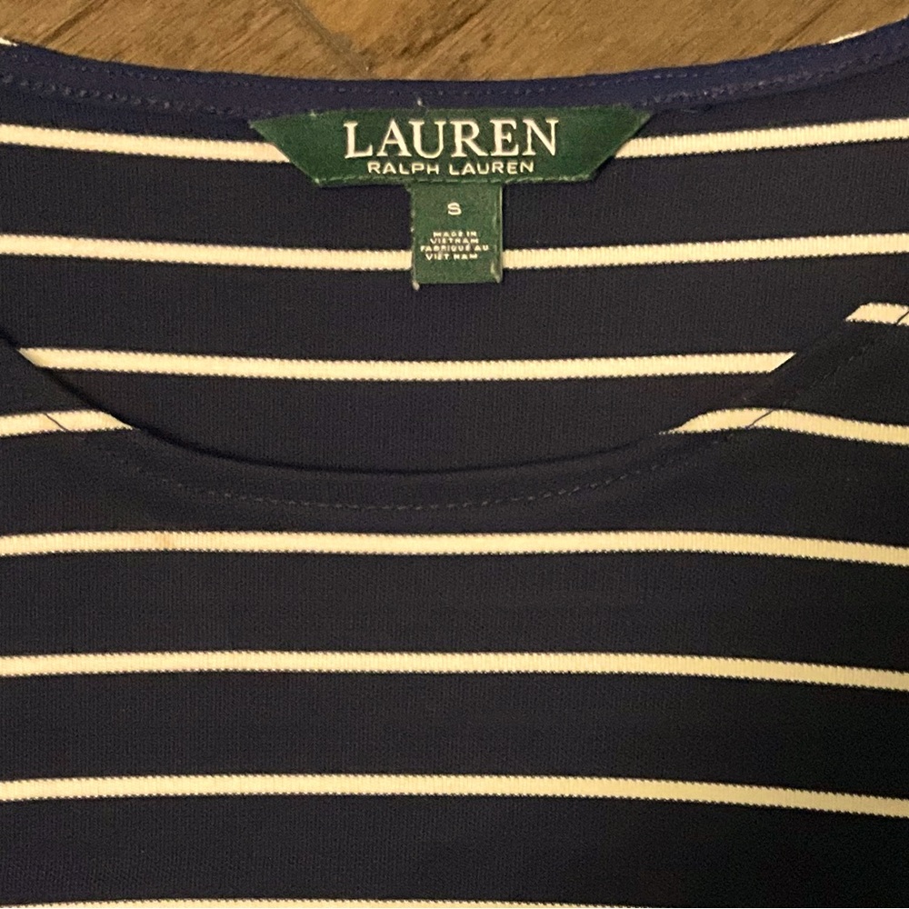 Navy Ralph Lauren Striped Twofer Tunic Top - Picture 2 of 7